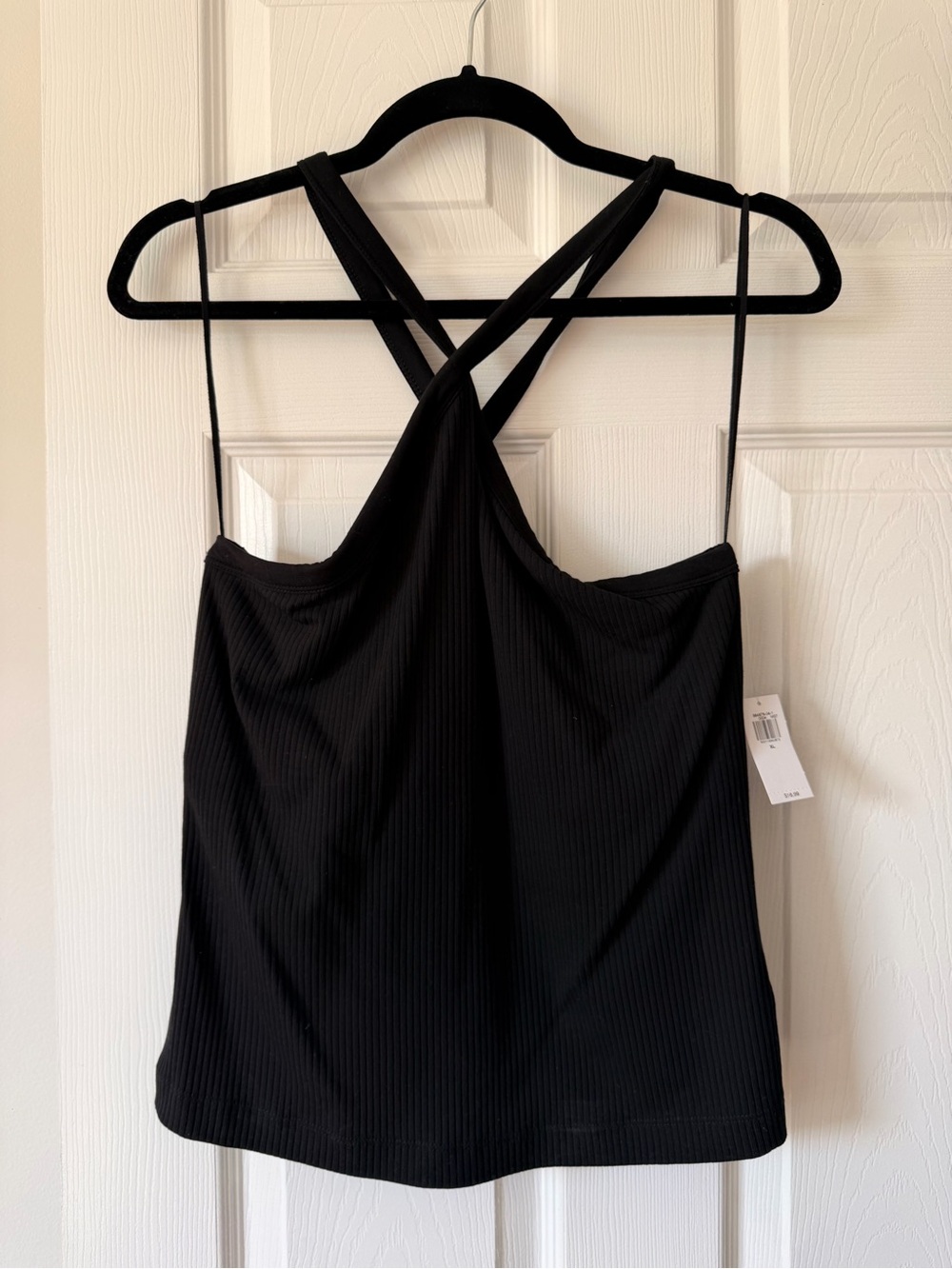NWT Old Navy Black Ribbed Crisscross Back Cami